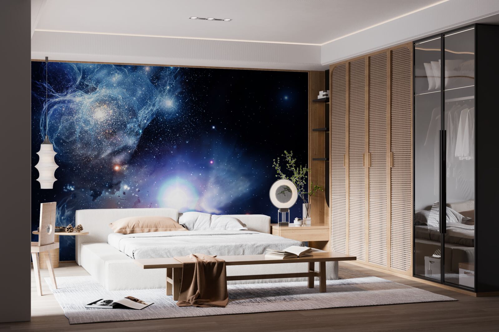 Papier peint espace céleste lumineux et envoûtant