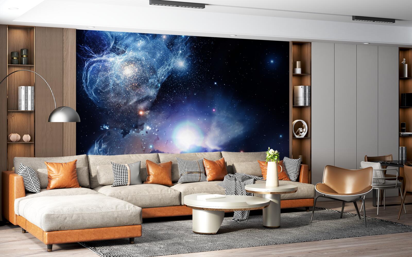 Papier peint espace céleste lumineux et envoûtant