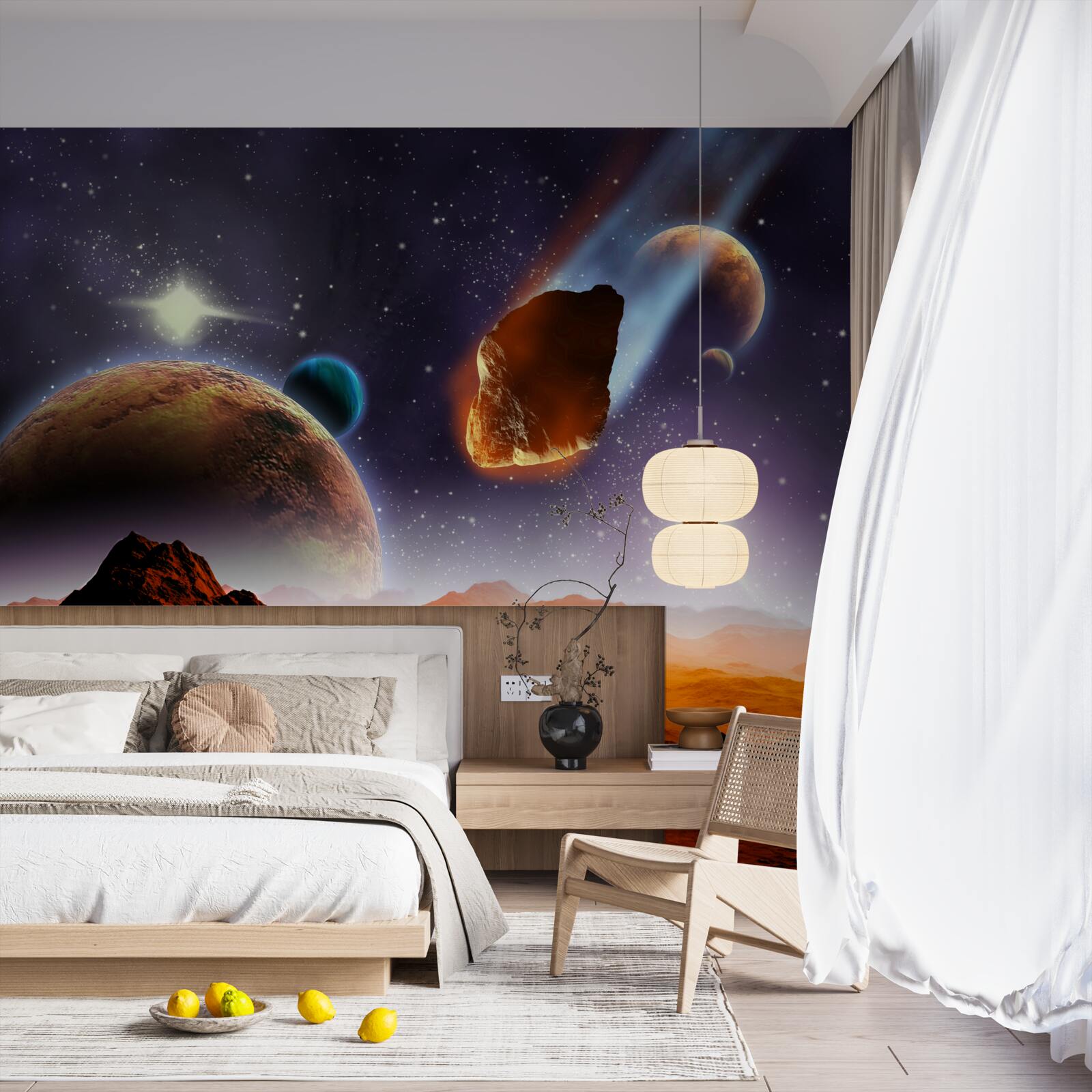 Papier peint mars sous le ciel