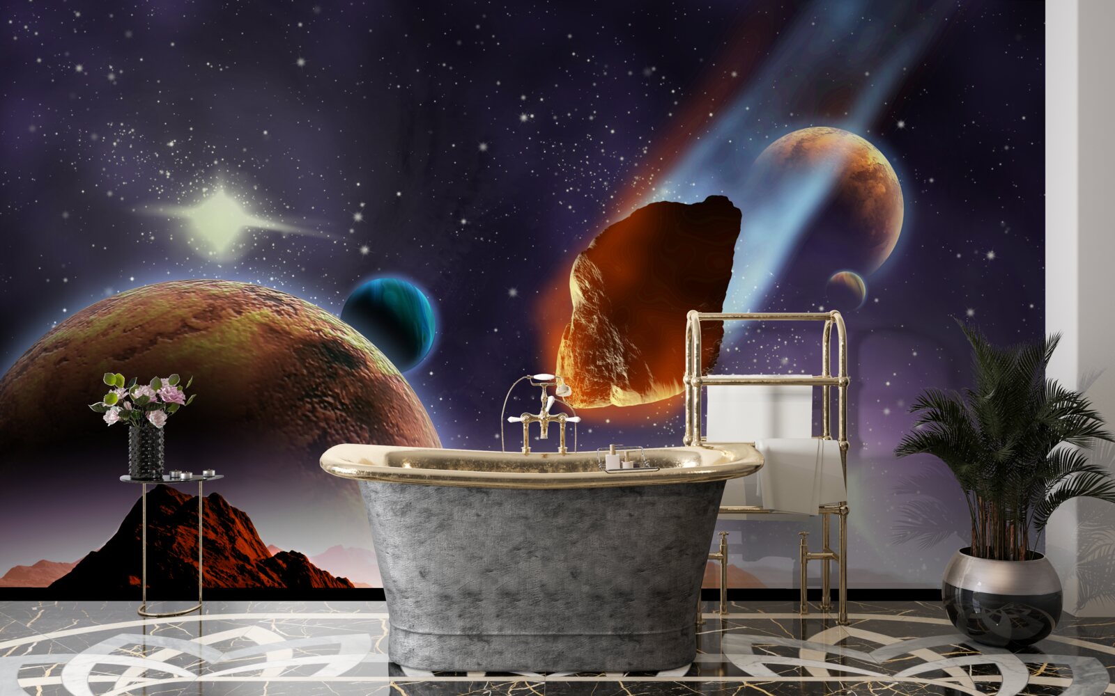 Papier peint mars sous le ciel