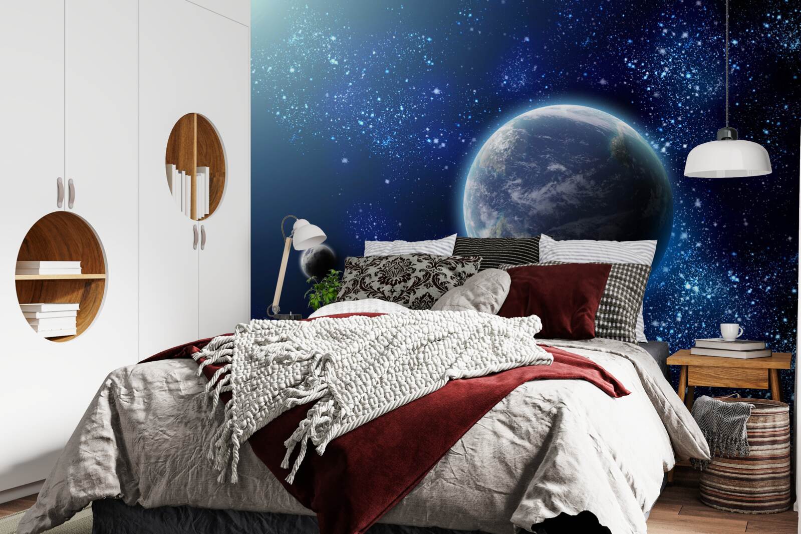 Papier peint l'espace comme toile de fond de la planète