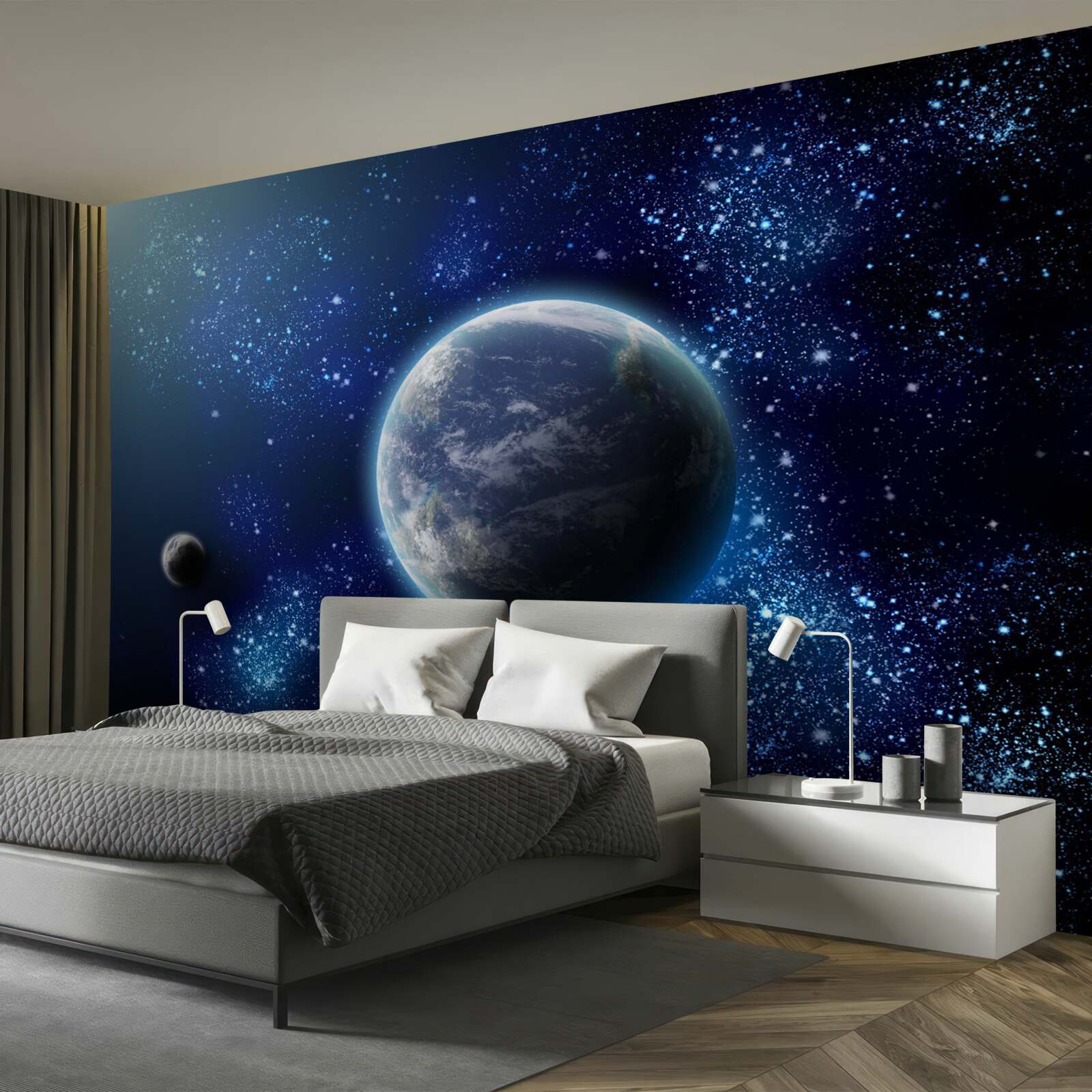 Papier peint l'espace comme toile de fond de la planète