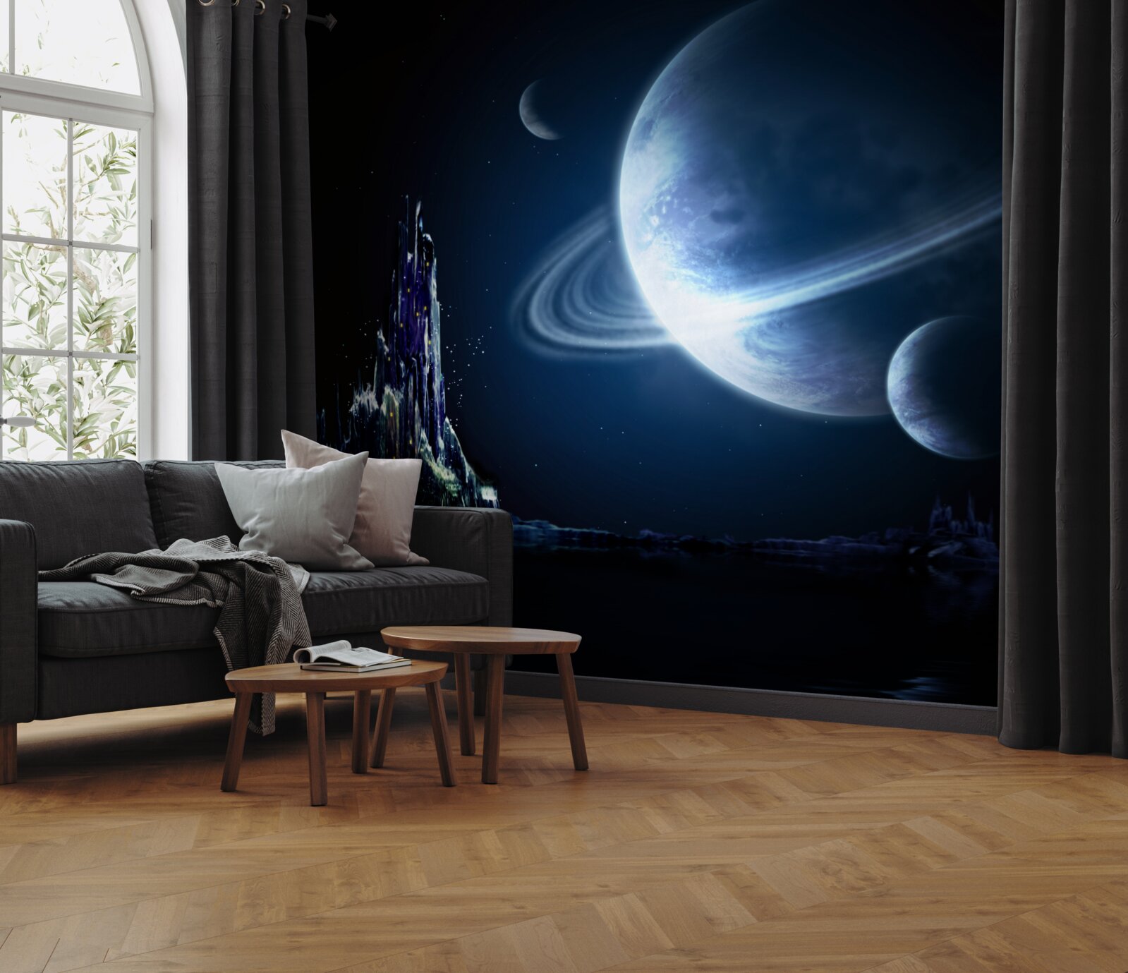 Papier peint un espace à couper le souffle la nuit