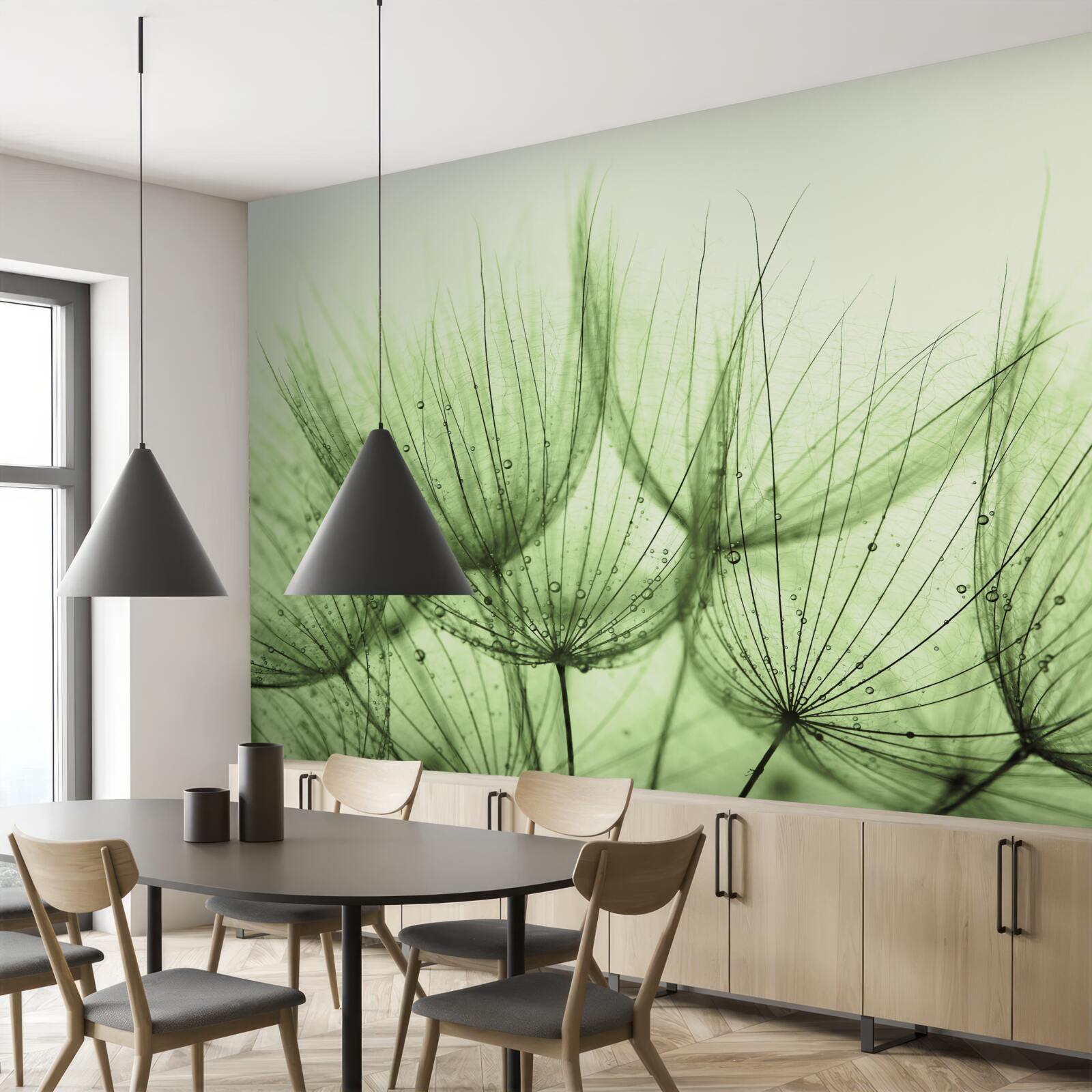 Papier peint collection de pissenlits aériens