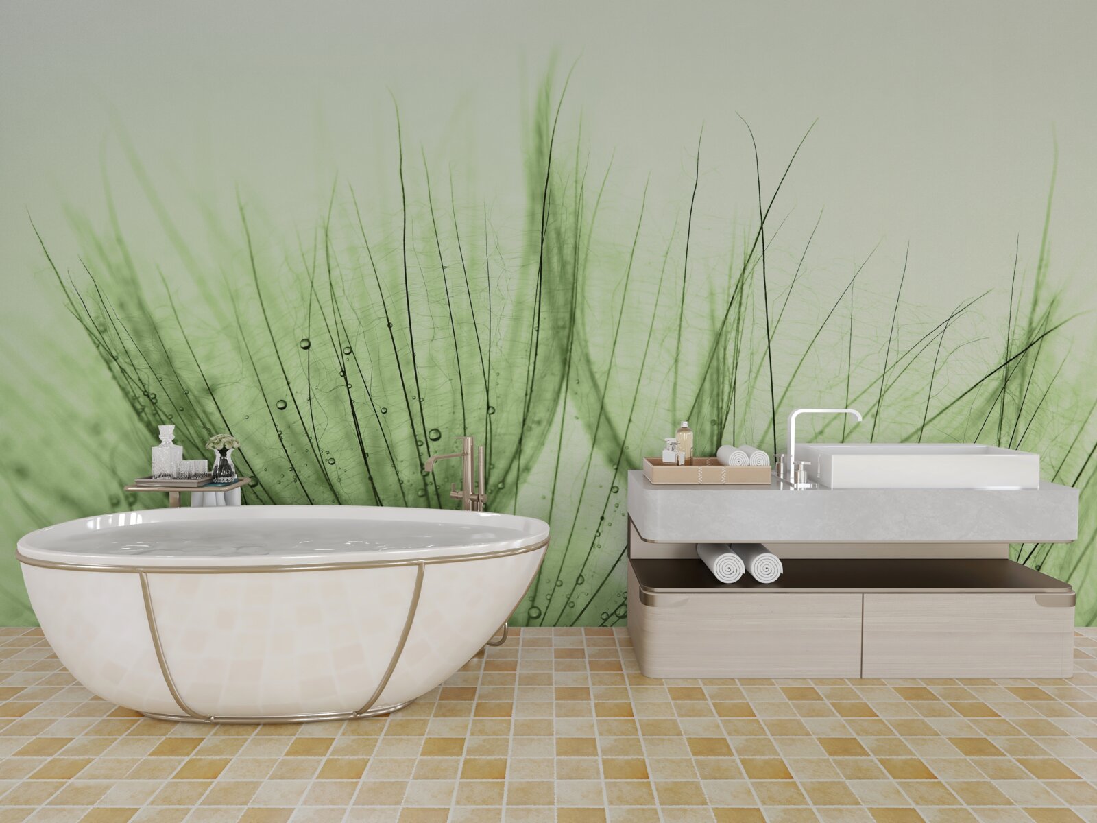 Papier peint collection de pissenlits aériens