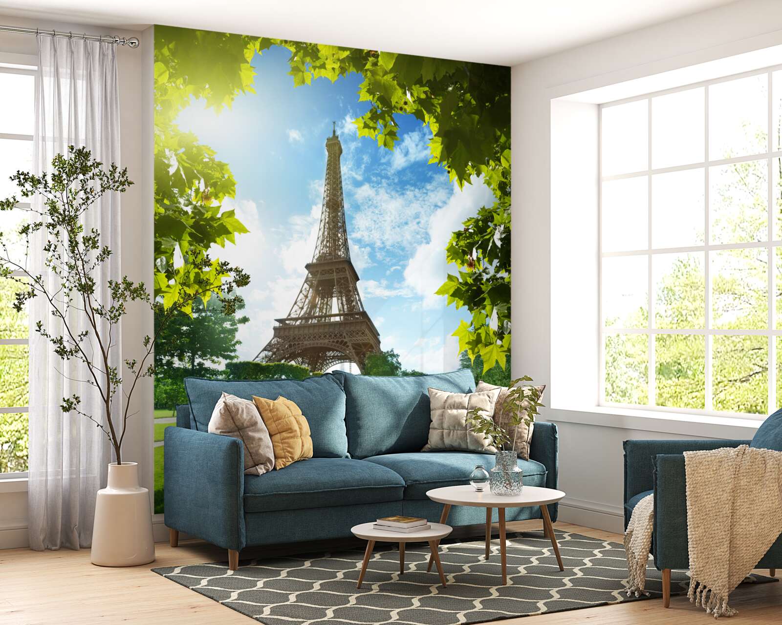 Papier peint panorama époustouflant de la tour eiffel