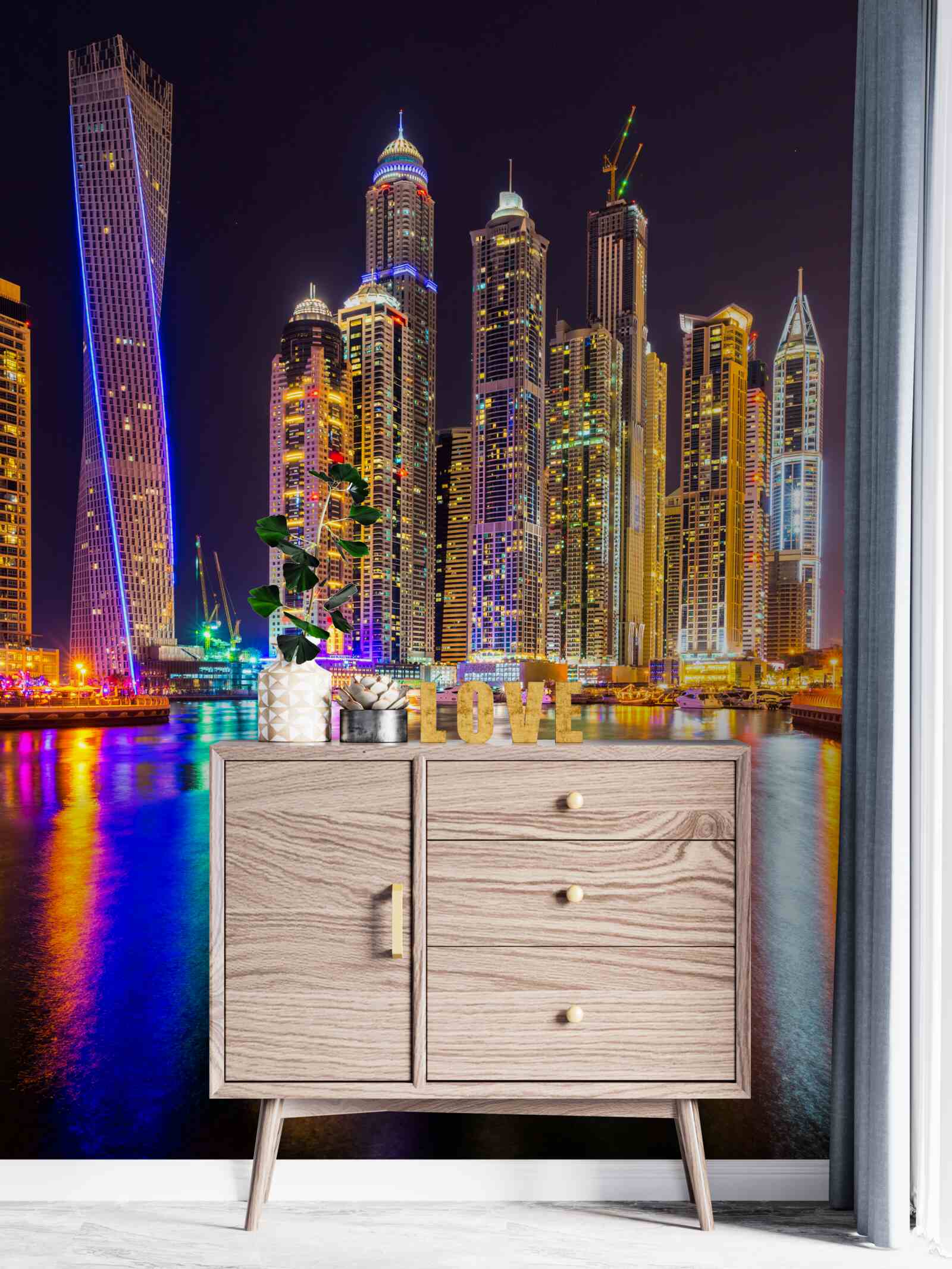 Papier peint l'éclairage urbain nocturne