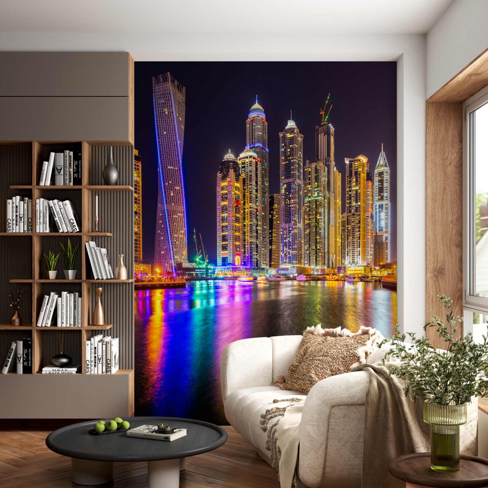 Papier peint l'éclairage urbain nocturne