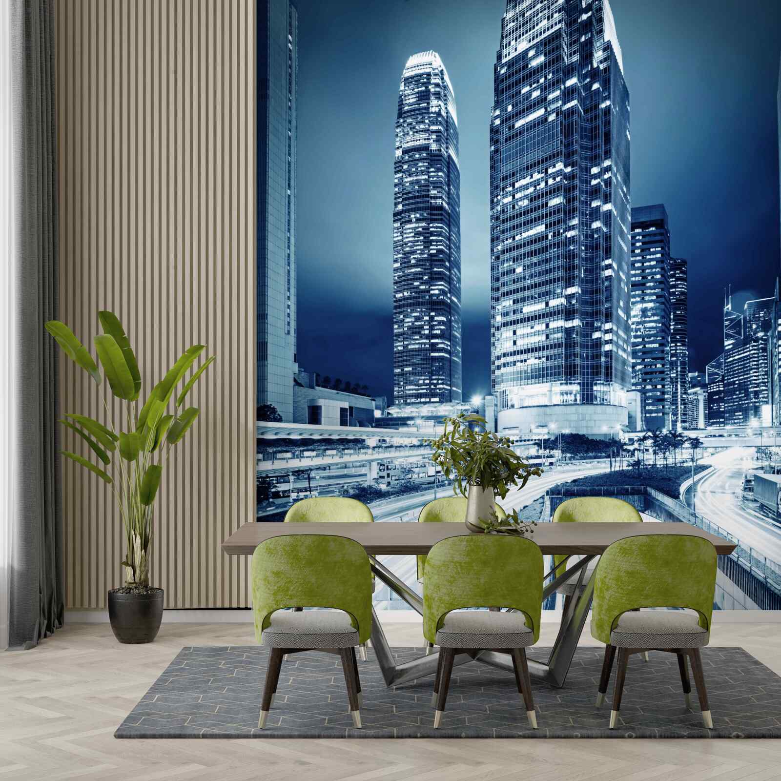 Papier peint Chemin menant aux immeubles de grande hauteur