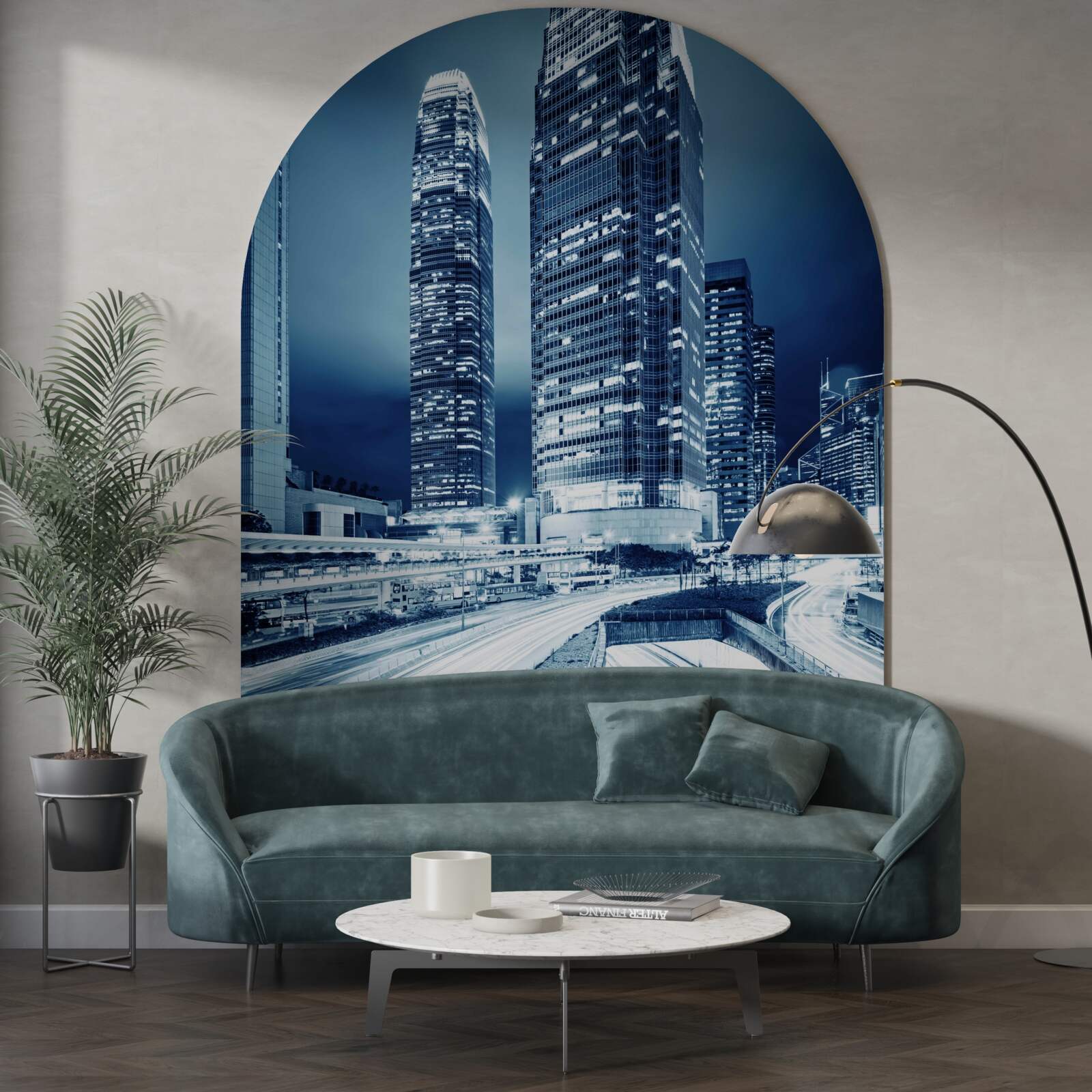 Papier peint Chemin menant aux immeubles de grande hauteur