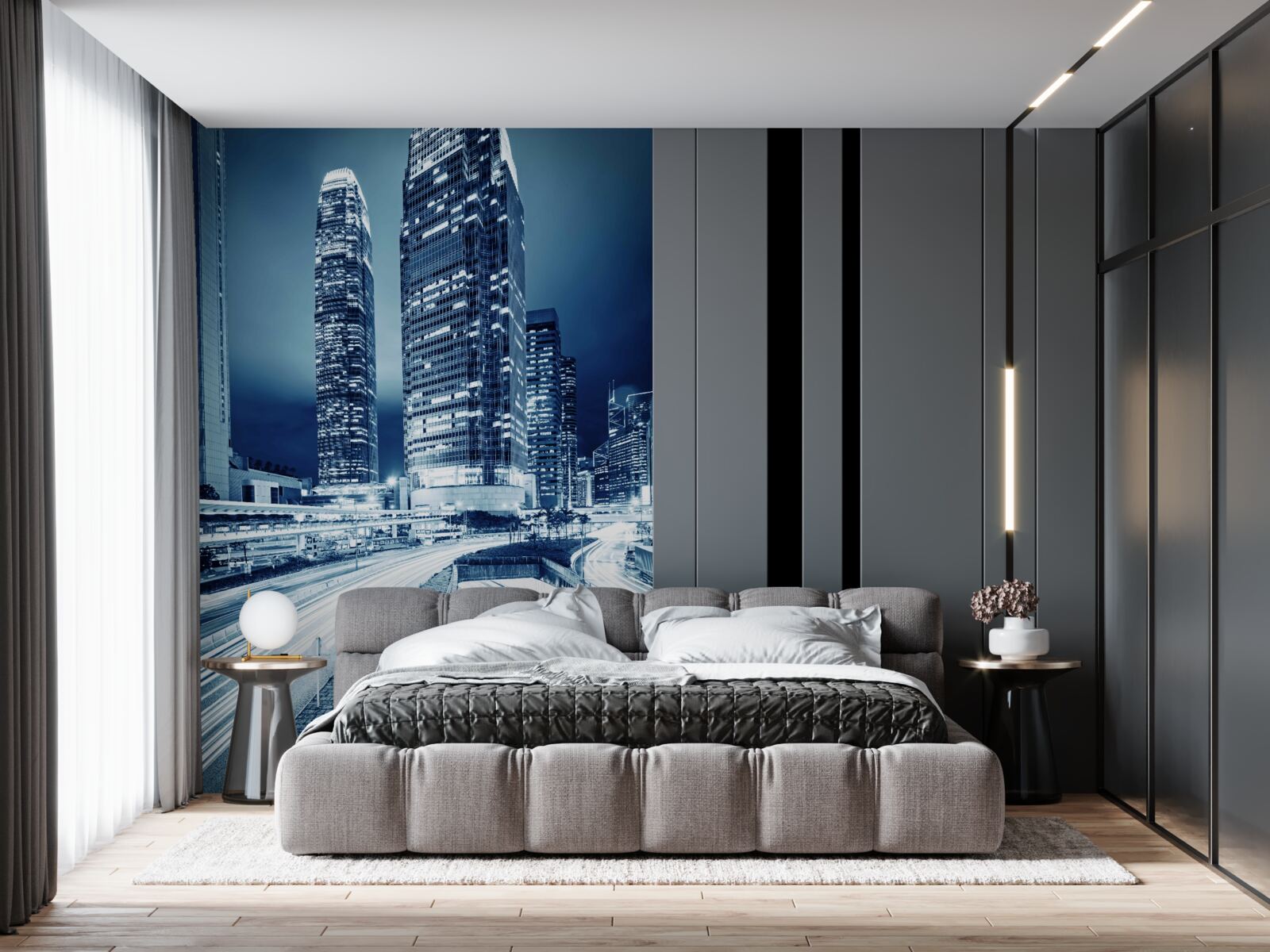 Papier peint Chemin menant aux immeubles de grande hauteur