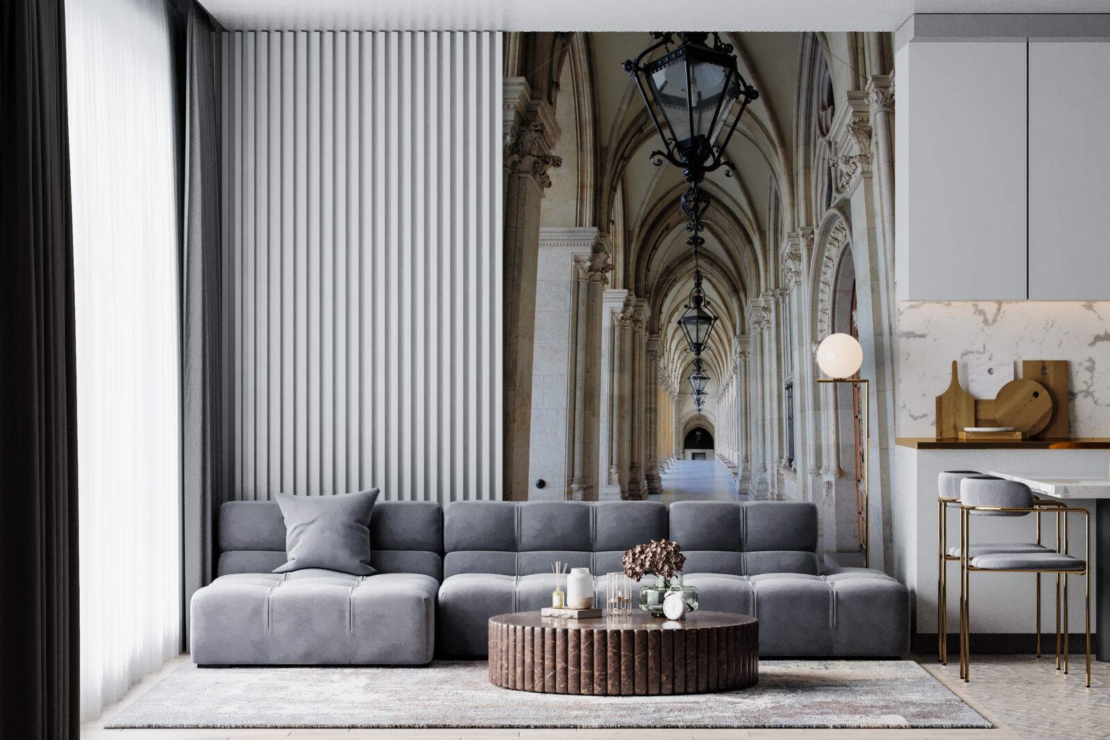 Papier peint arcs gothiques du conseil municipal de vienne