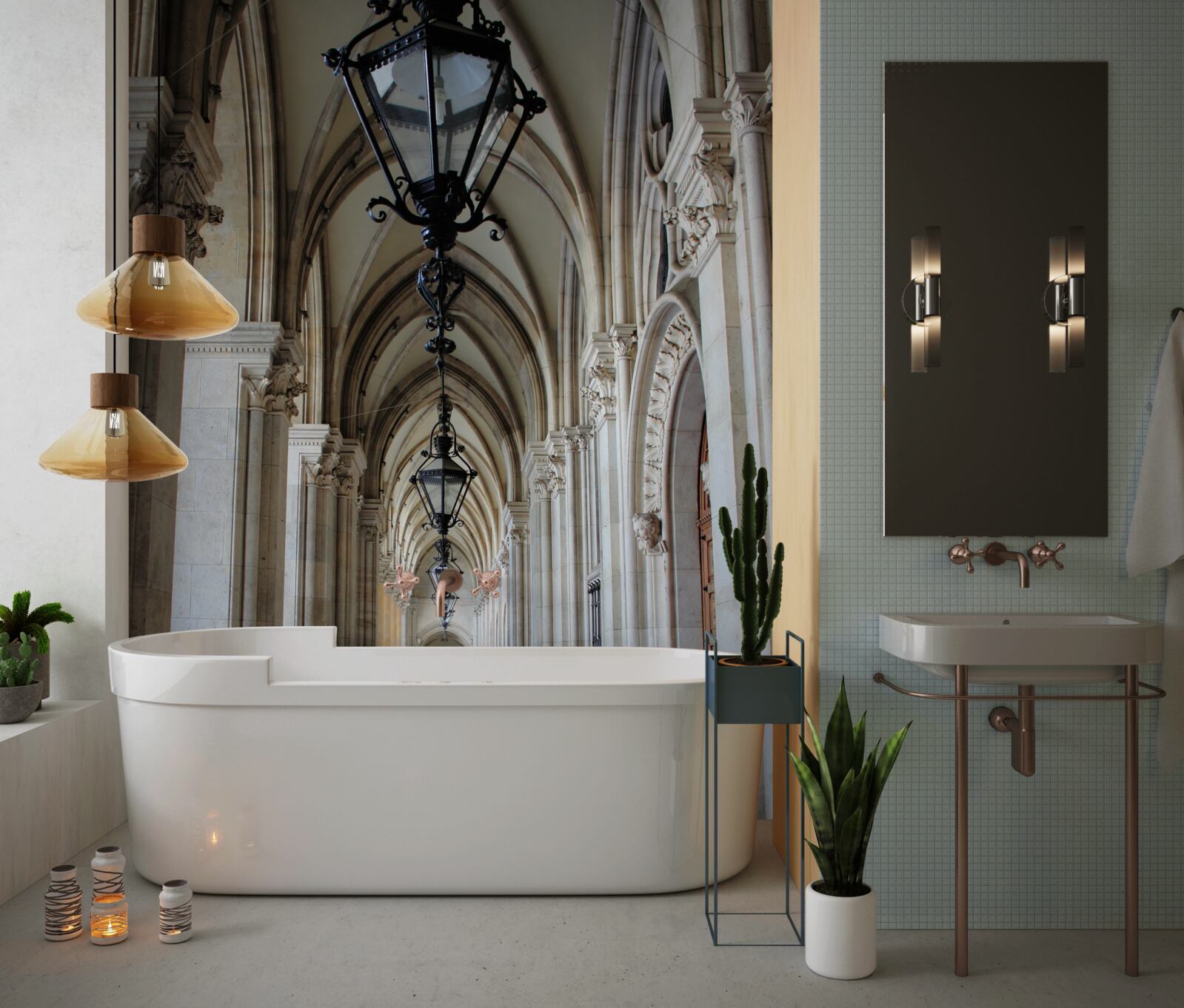 Papier peint arcs gothiques du conseil municipal de vienne