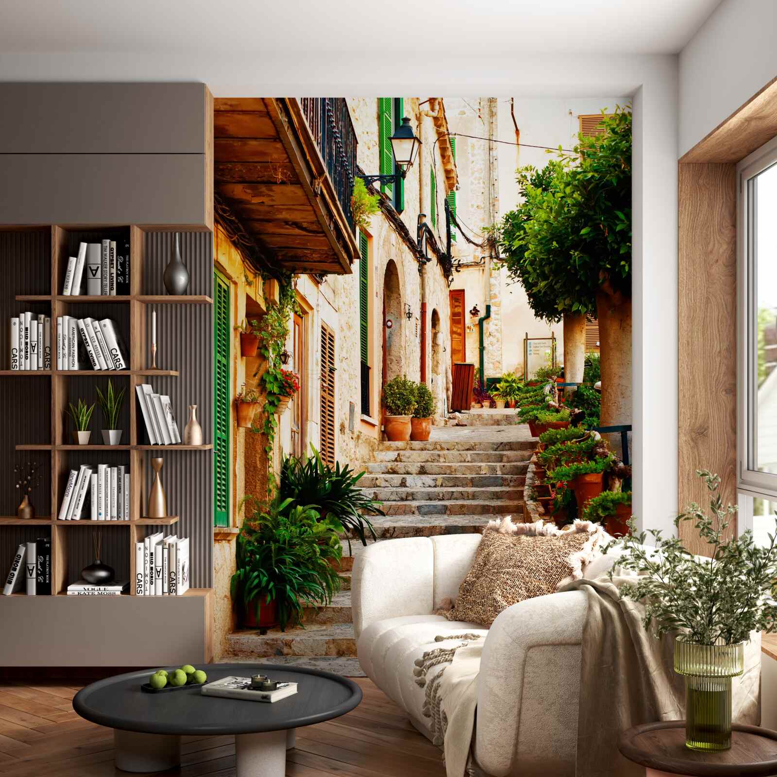 Papier peint escalier en pierre pour habitations privées