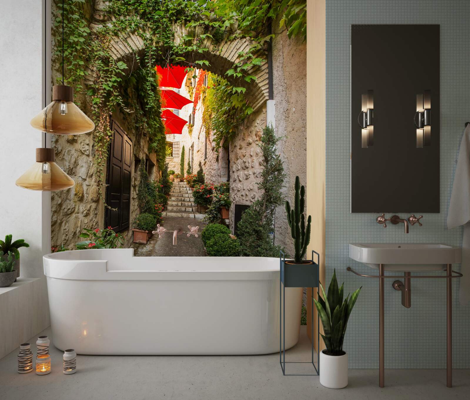 Papier peint Un arc en pierre dans une rue ancienne