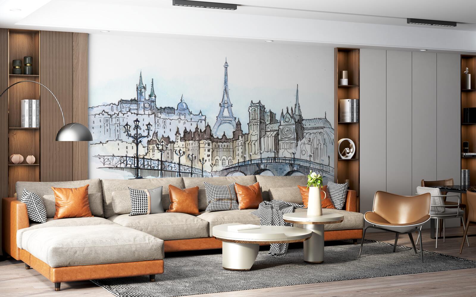 Papier peint promenade dans le vieux paris