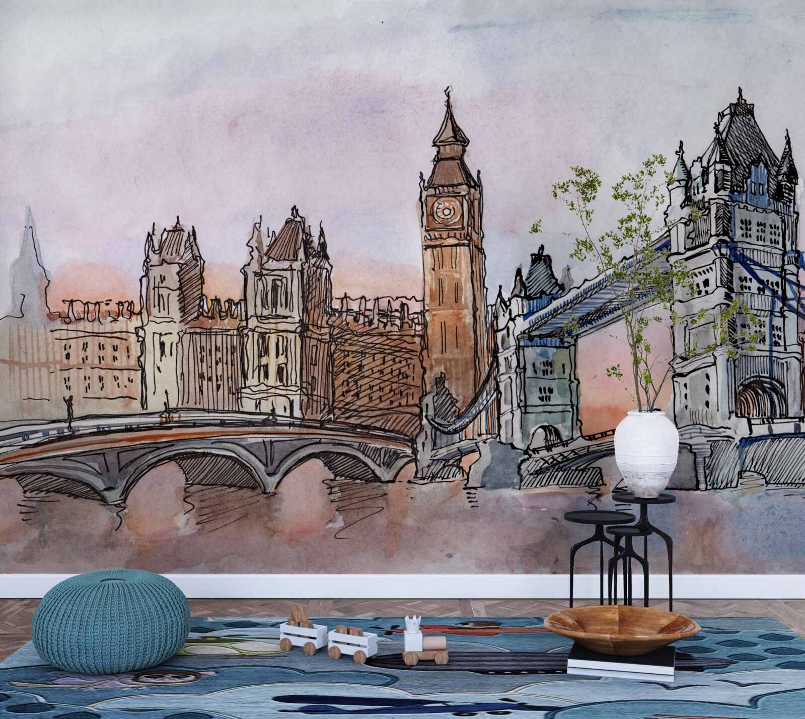 Papier peint monuments emblématiques de la grande-bretagne