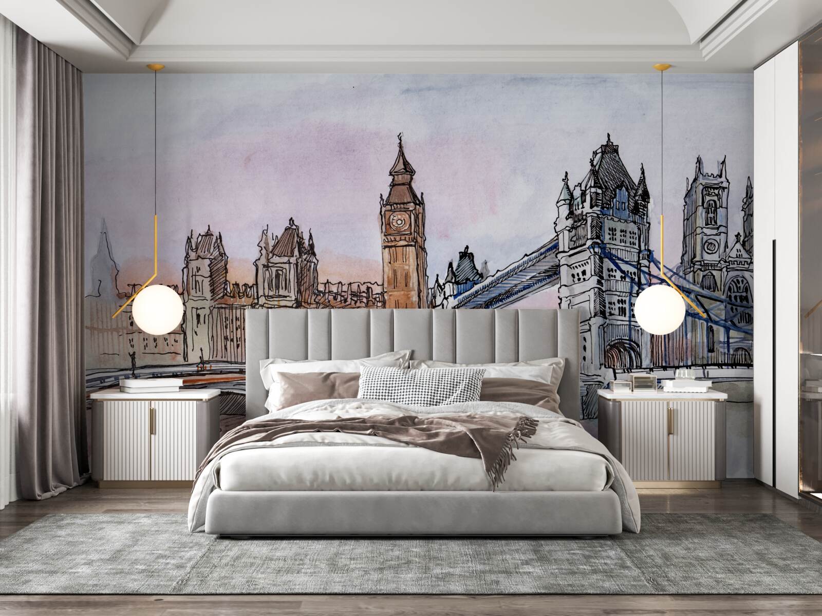 Papier peint monuments emblématiques de la grande-bretagne