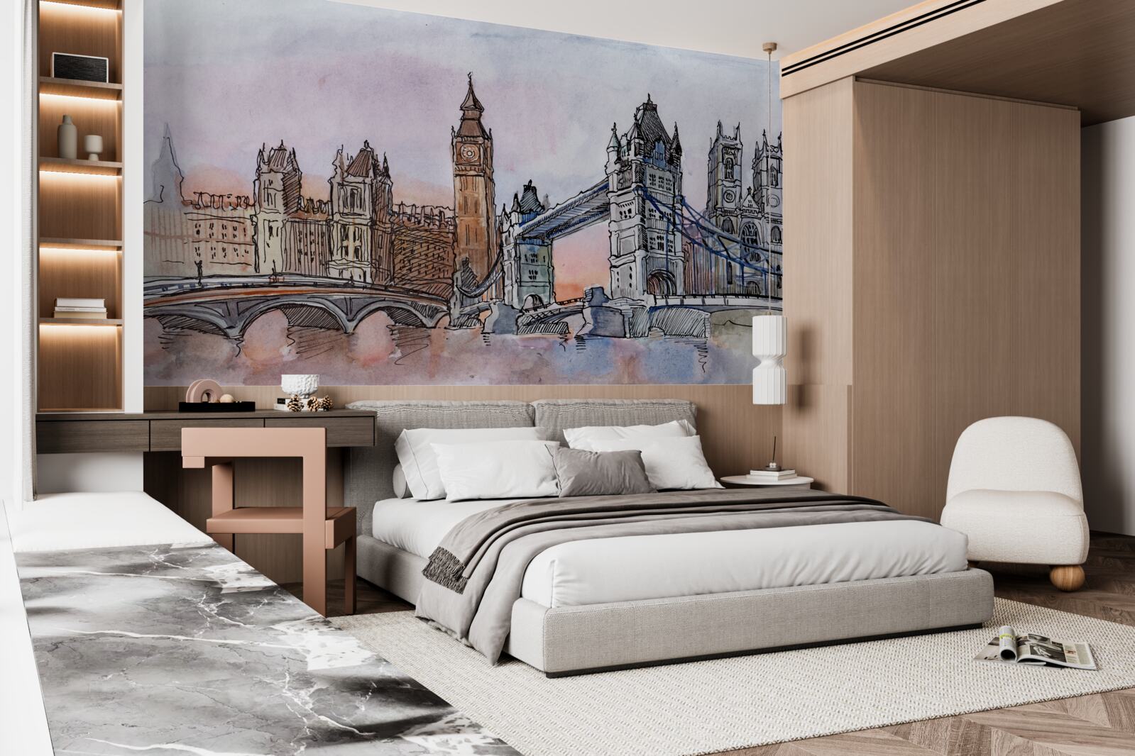 Papier peint monuments emblématiques de la grande-bretagne