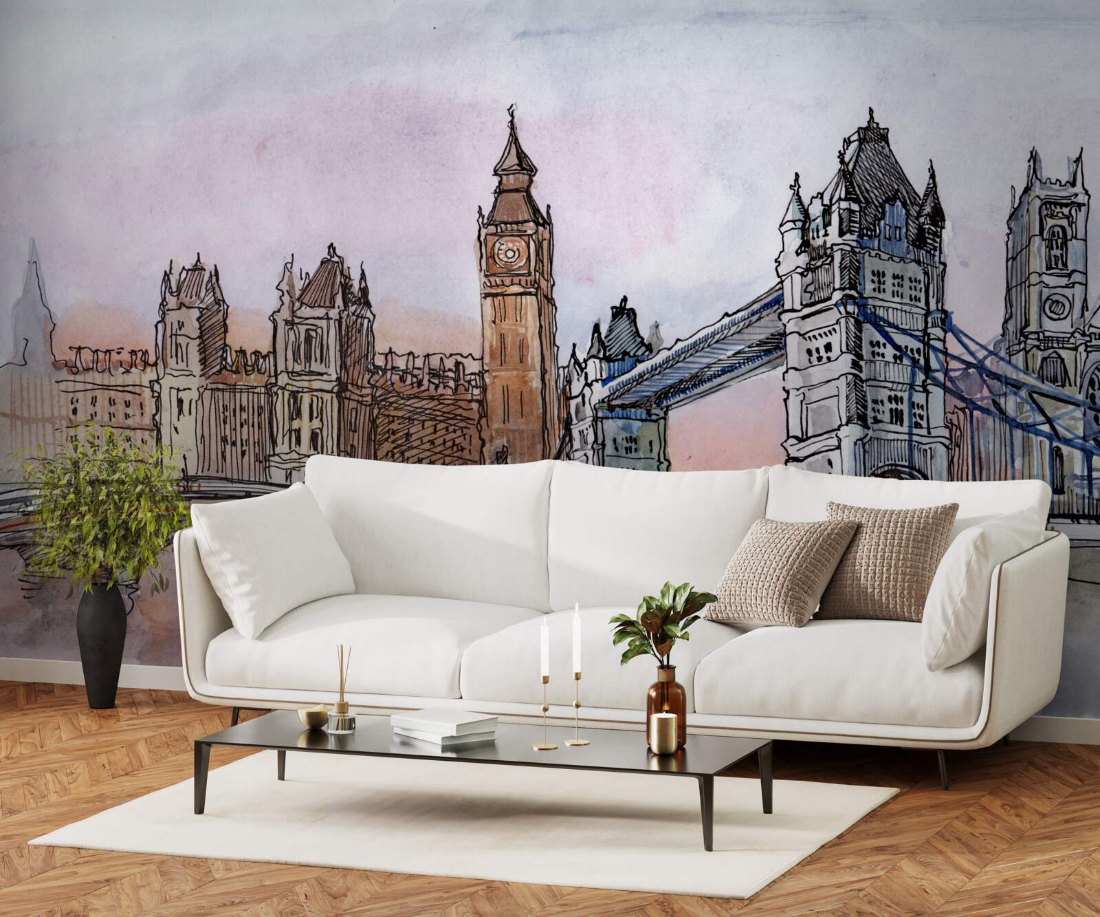 Papier peint monuments emblématiques de la grande-bretagne