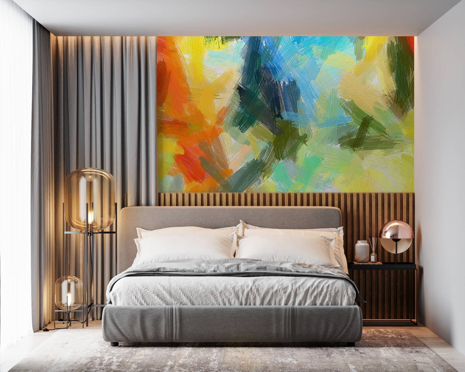 Papier peint peinture à l'huile abstraite représentant l'automne