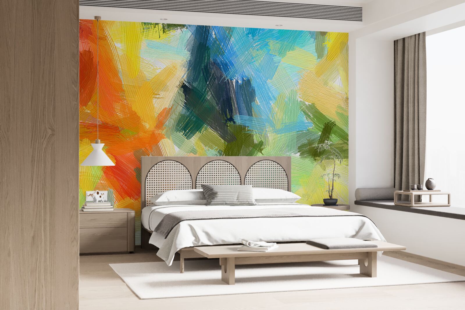 Papier peint peinture à l'huile abstraite représentant l'automne