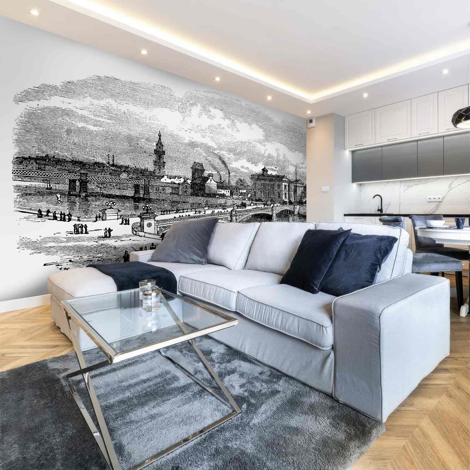 Papier peint retro albert bridge w glasgow