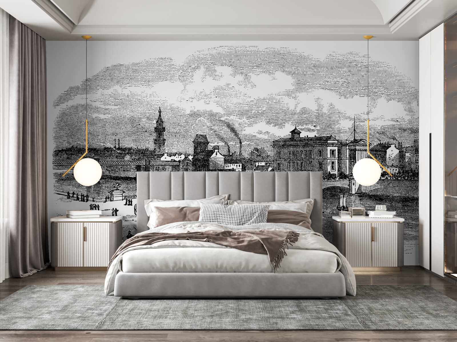 Papier peint retro albert bridge w glasgow