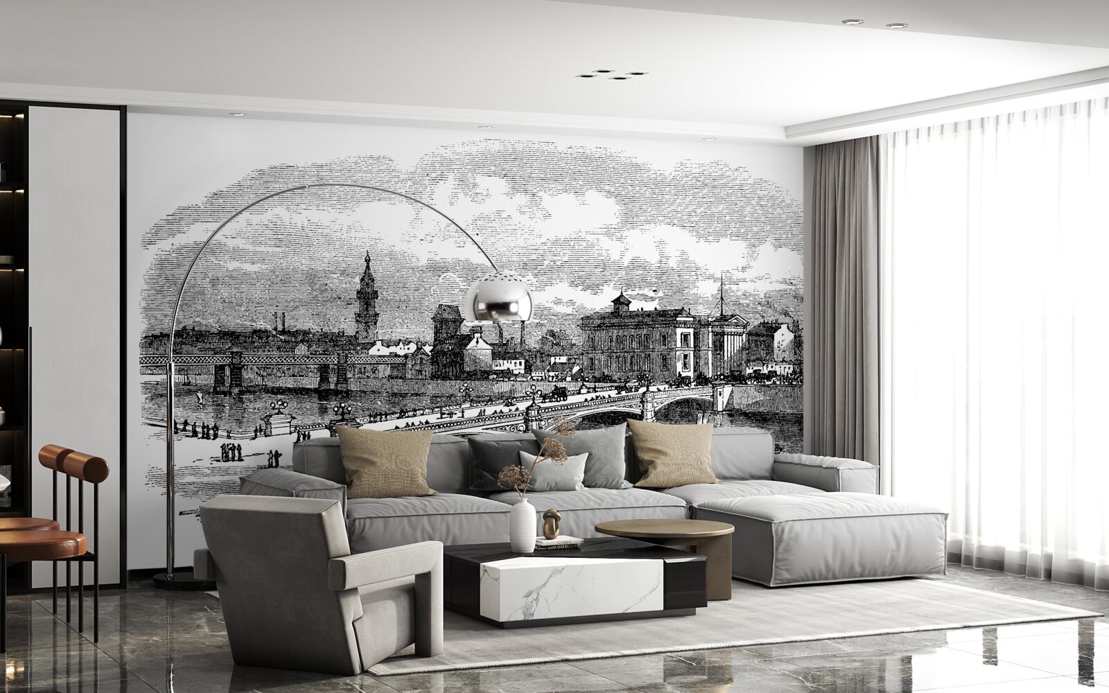 Papier peint retro albert bridge w glasgow