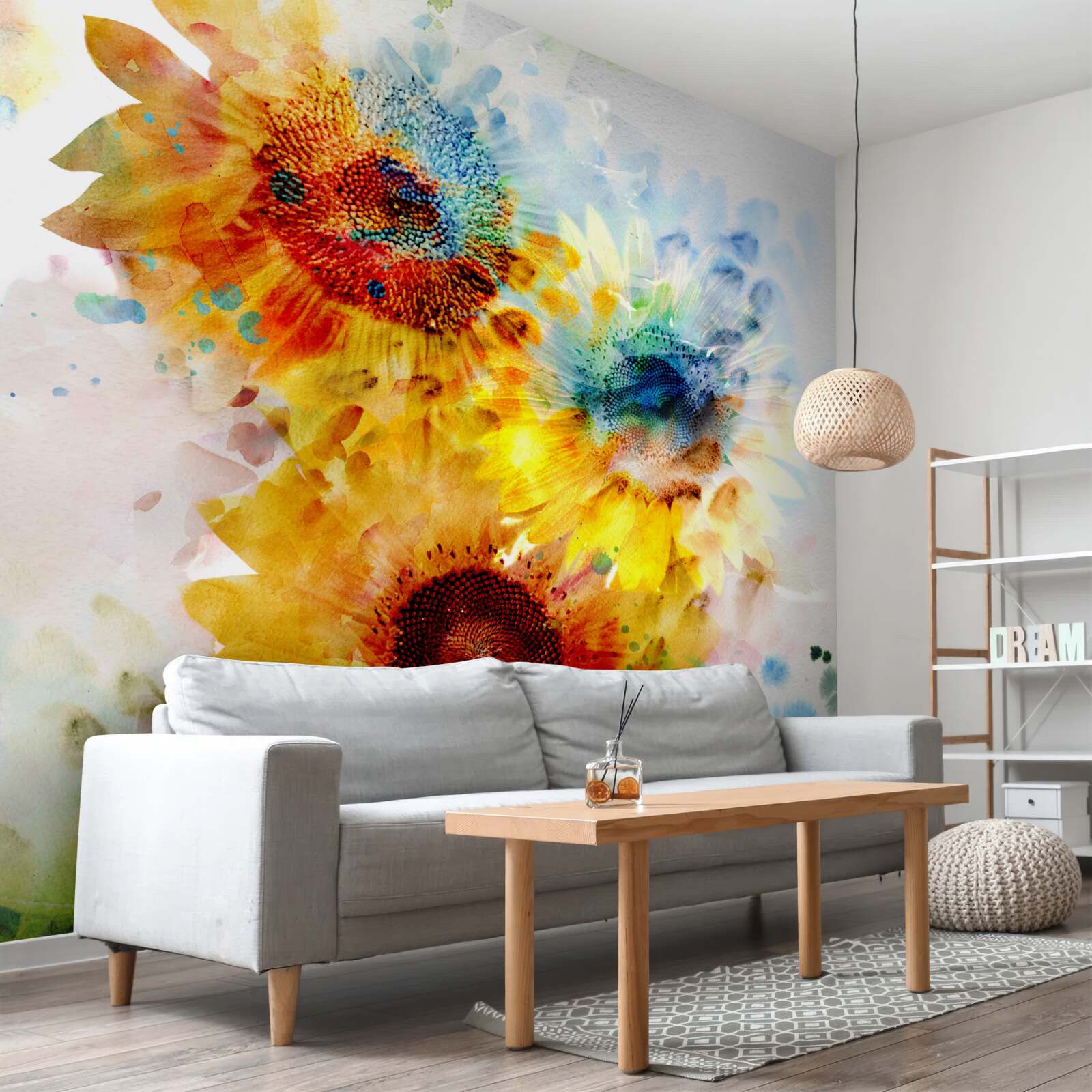 Papier peint bouquet de tournesols d'été