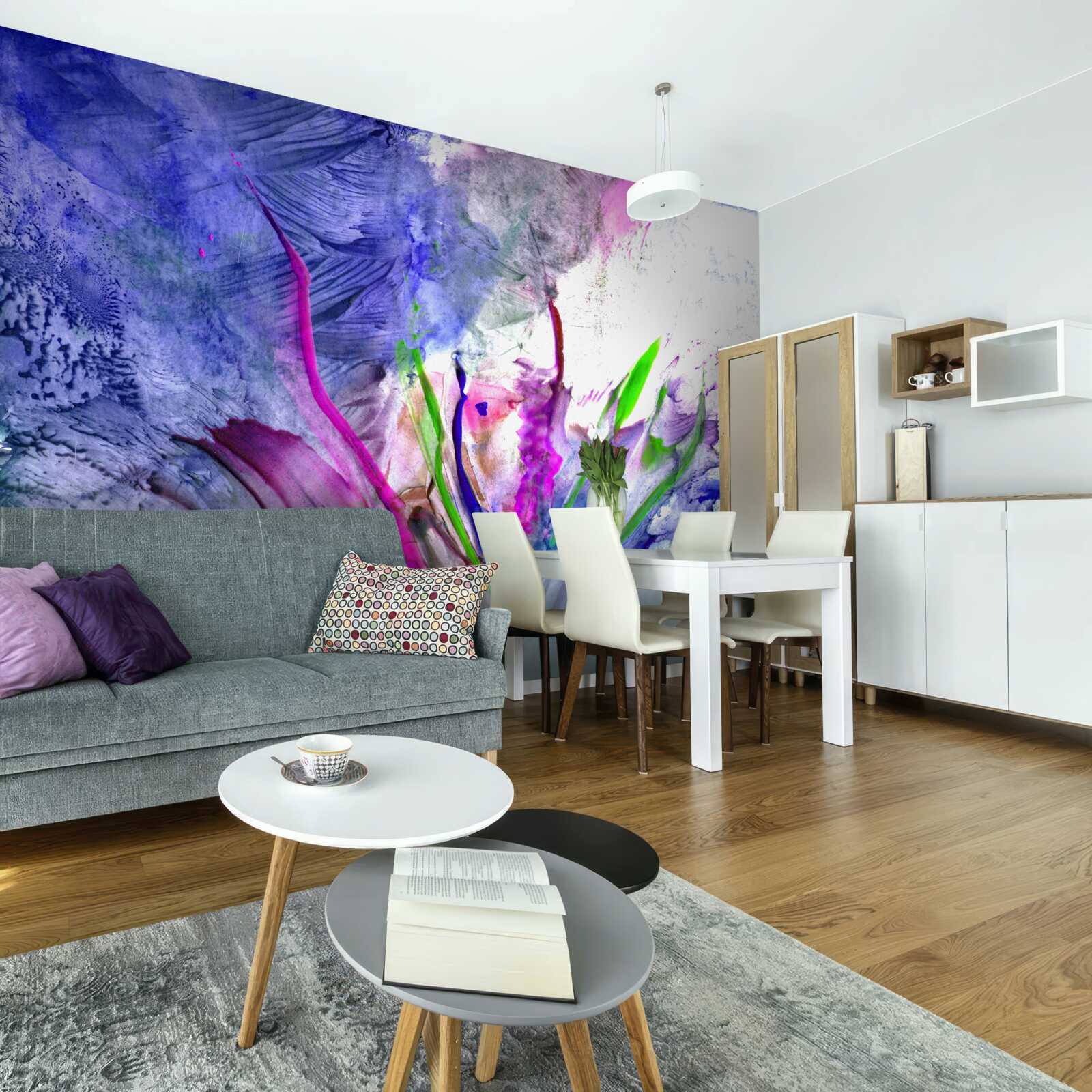 Papier peint l'abstraction dans des nuances de couleurs vives