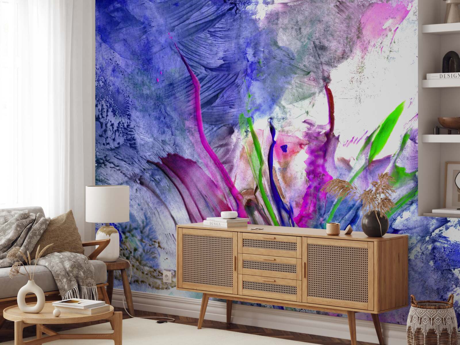 Papier peint l'abstraction dans des nuances de couleurs vives