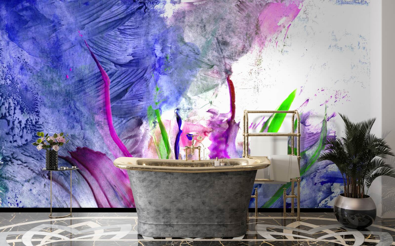 Papier peint l'abstraction dans des nuances de couleurs vives