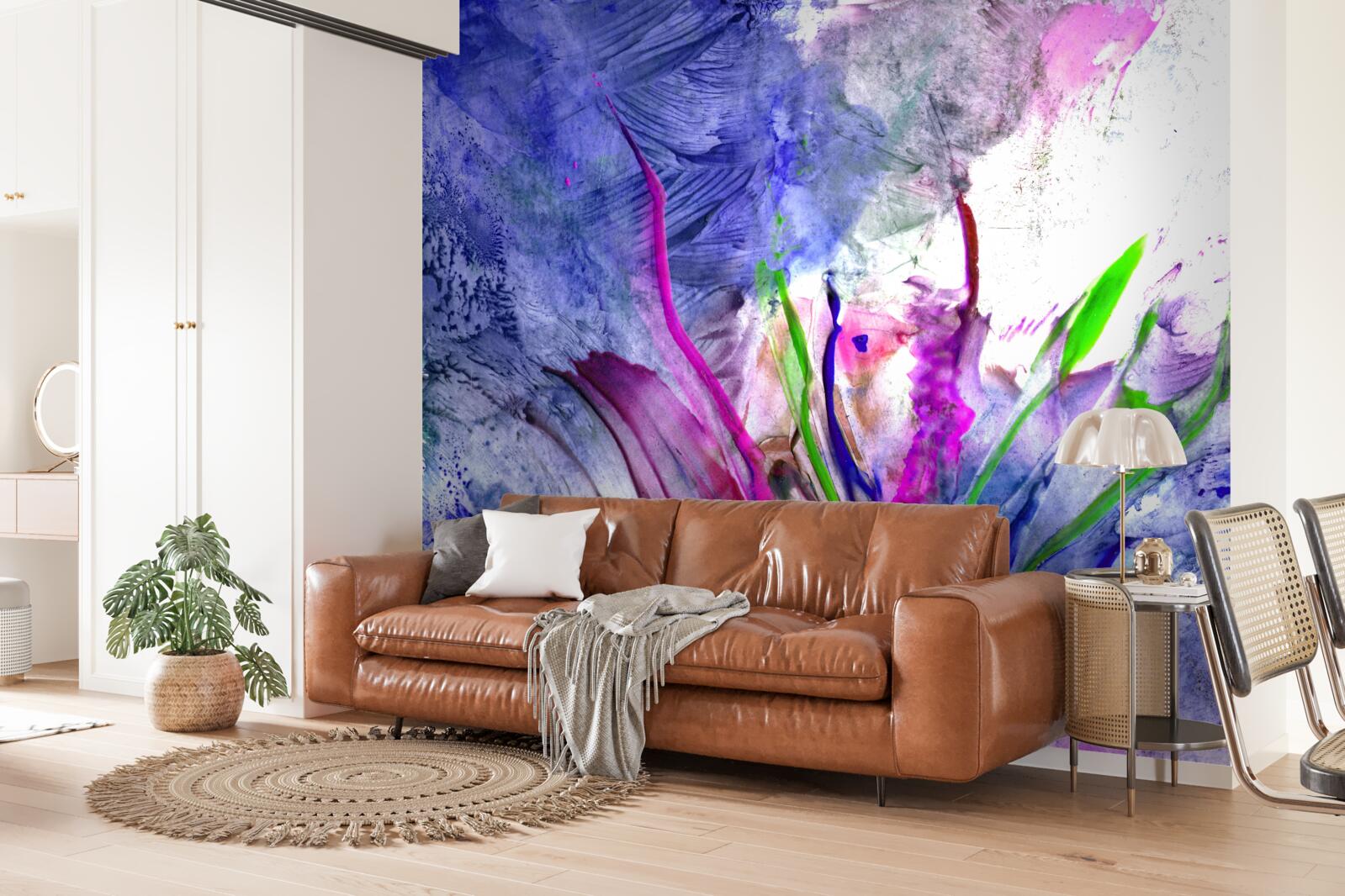 Papier peint l'abstraction dans des nuances de couleurs vives