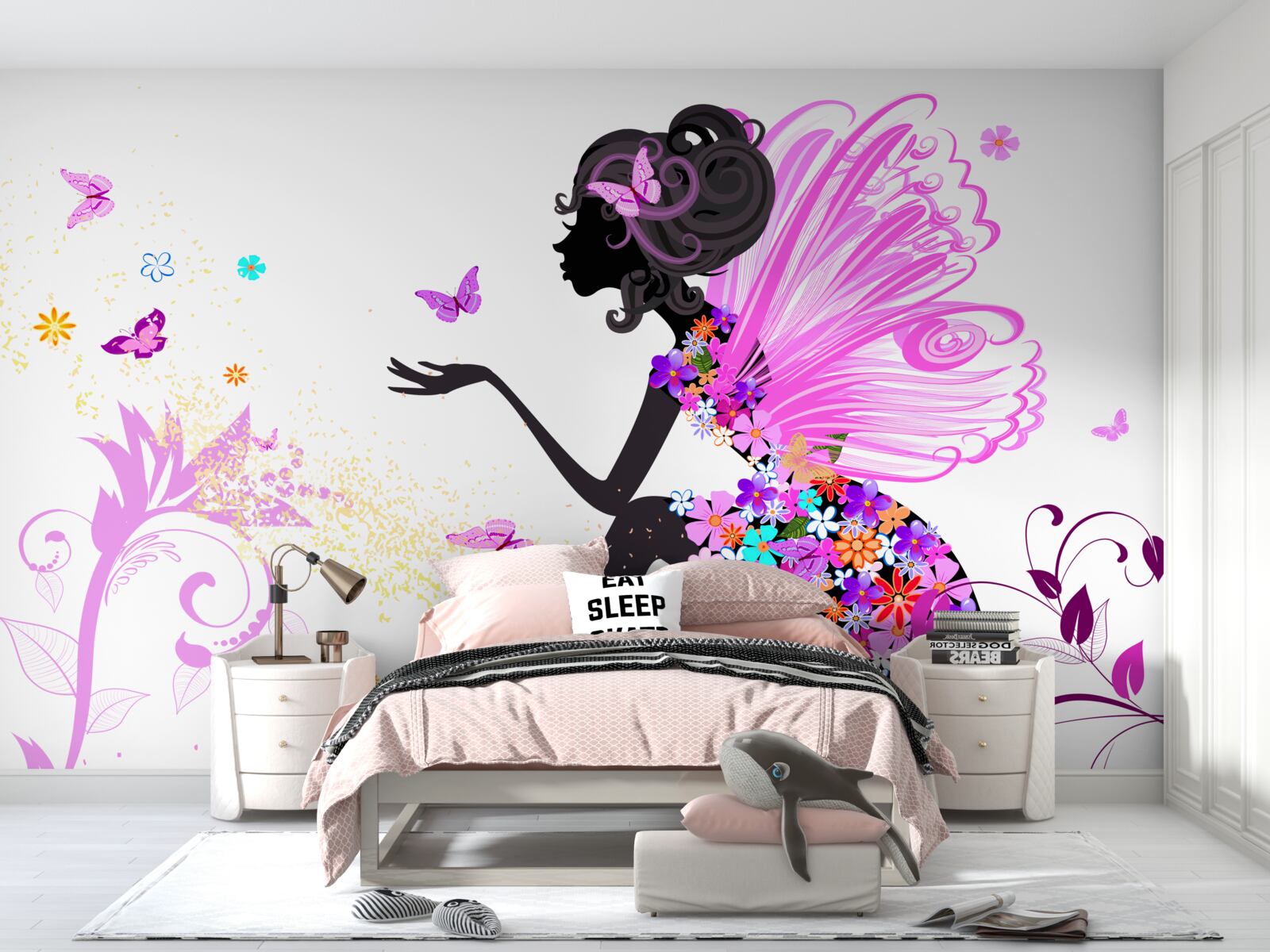 Papier peint fée des fleurs du printemps