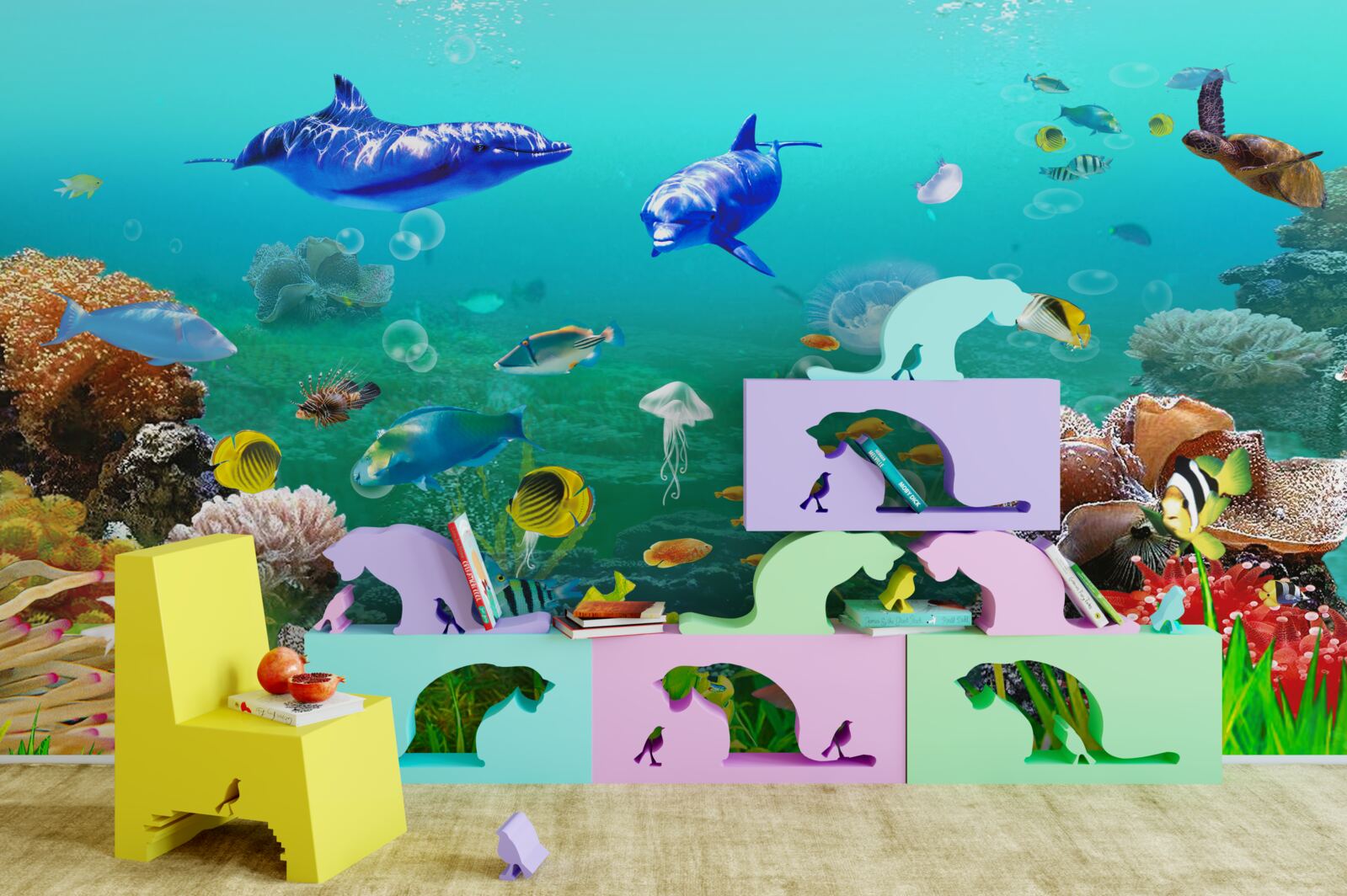 Papier peint la diversité du monde sous-marin