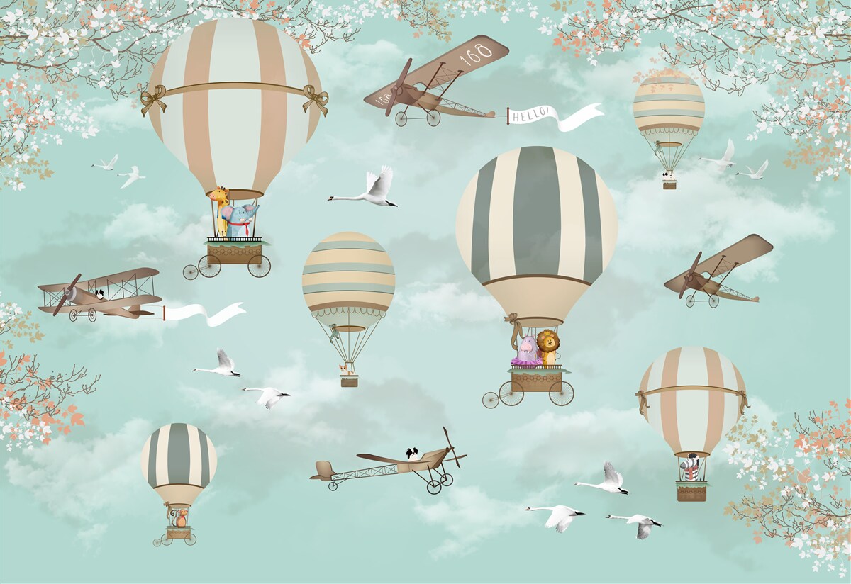 Papier peint les animaux ont commencé leur voyage aérien vers le ciel