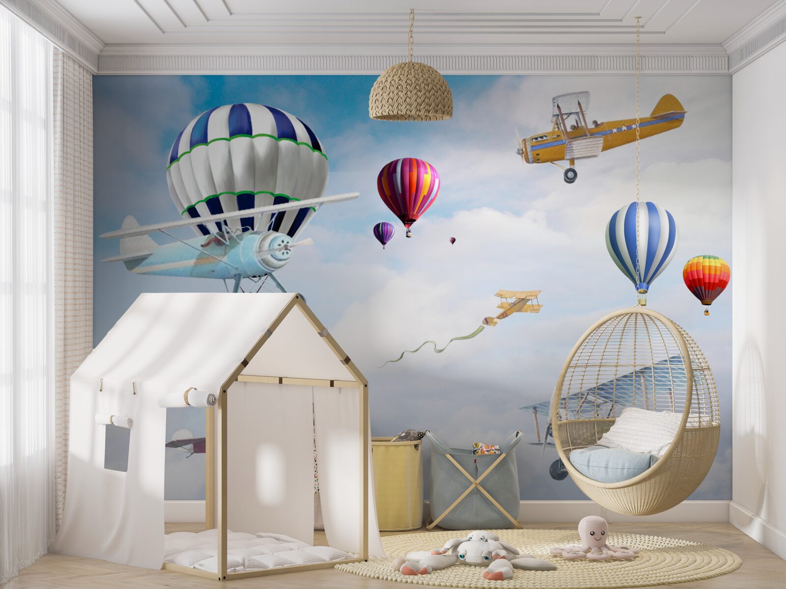 Papier peint manœuvres aériennes d'aéronefs et de cylindres