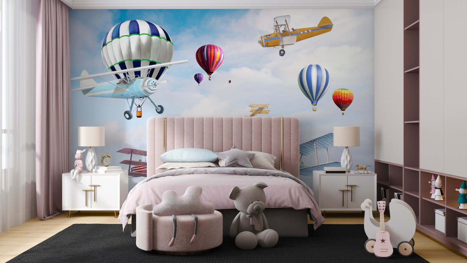 Papier peint manœuvres aériennes d'aéronefs et de cylindres