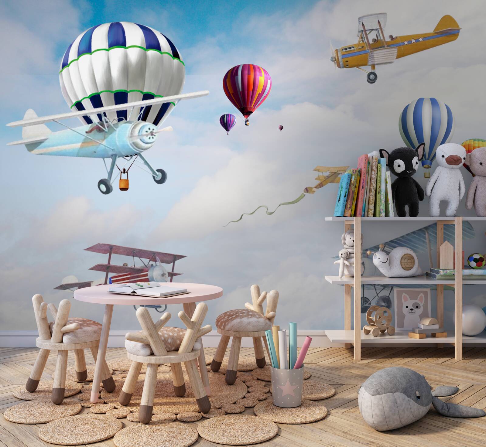 Papier peint manœuvres aériennes d'aéronefs et de cylindres