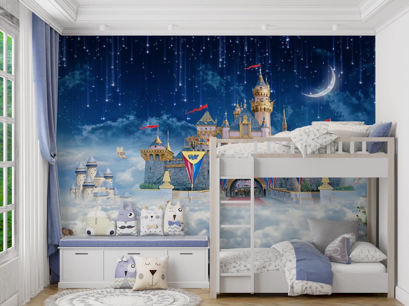 Papier peint pluie de météores sur une grande forteresse