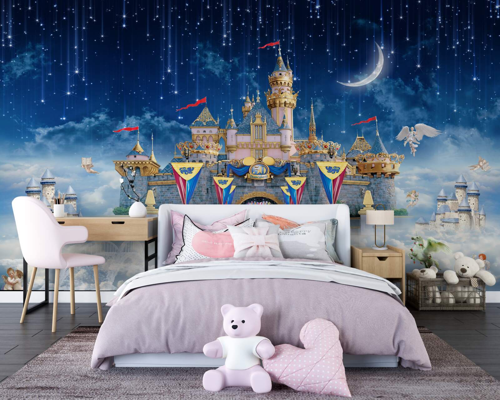 Papier peint pluie de météores sur une grande forteresse