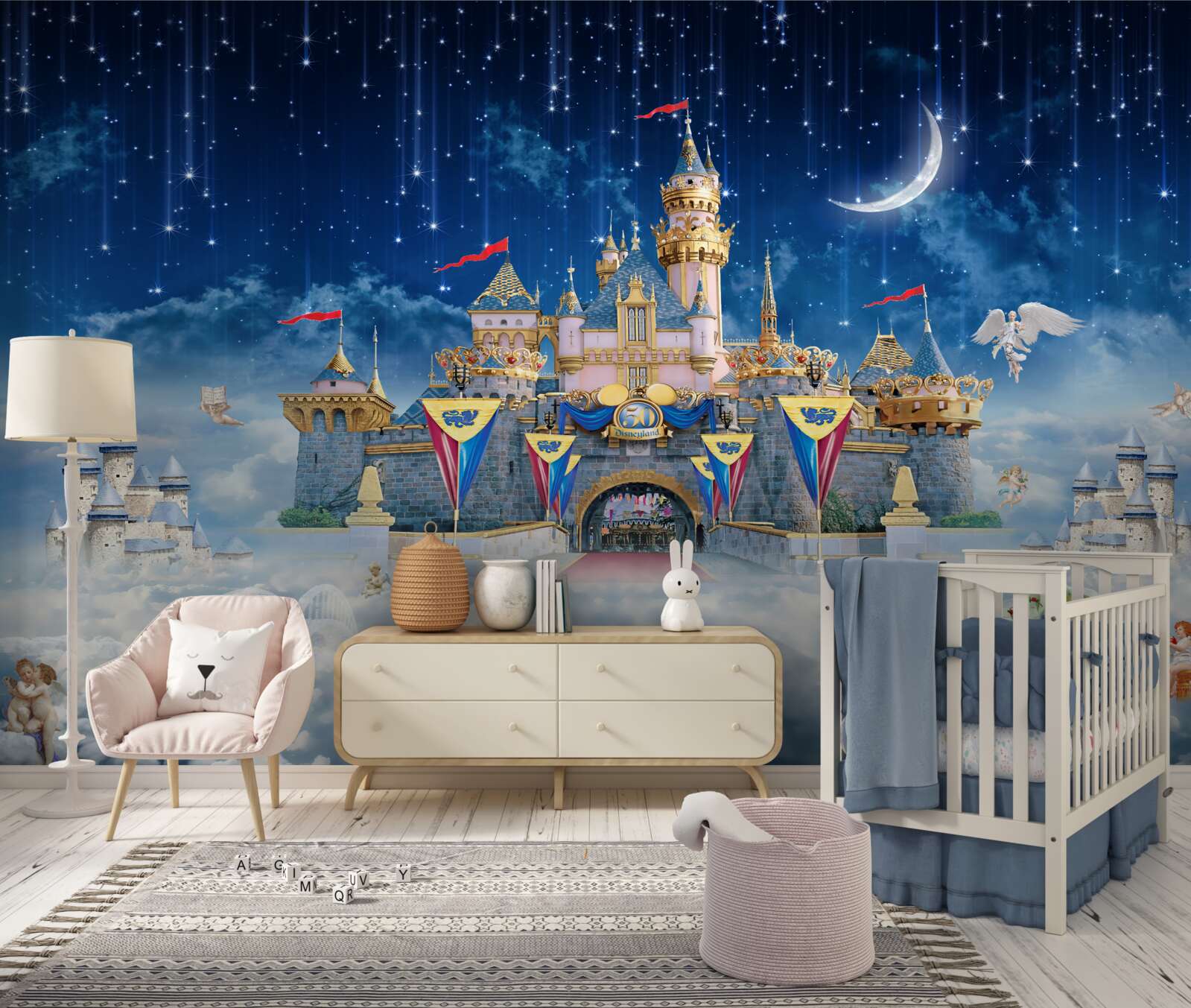 Papier peint pluie de météores sur une grande forteresse