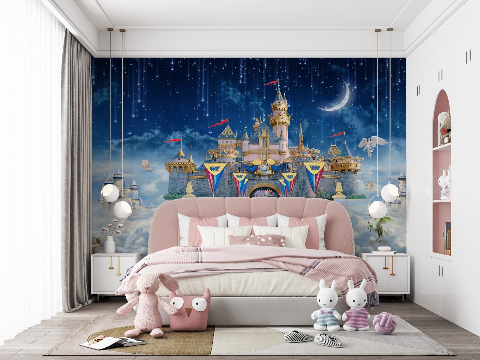 Papier peint pluie de météores sur une grande forteresse