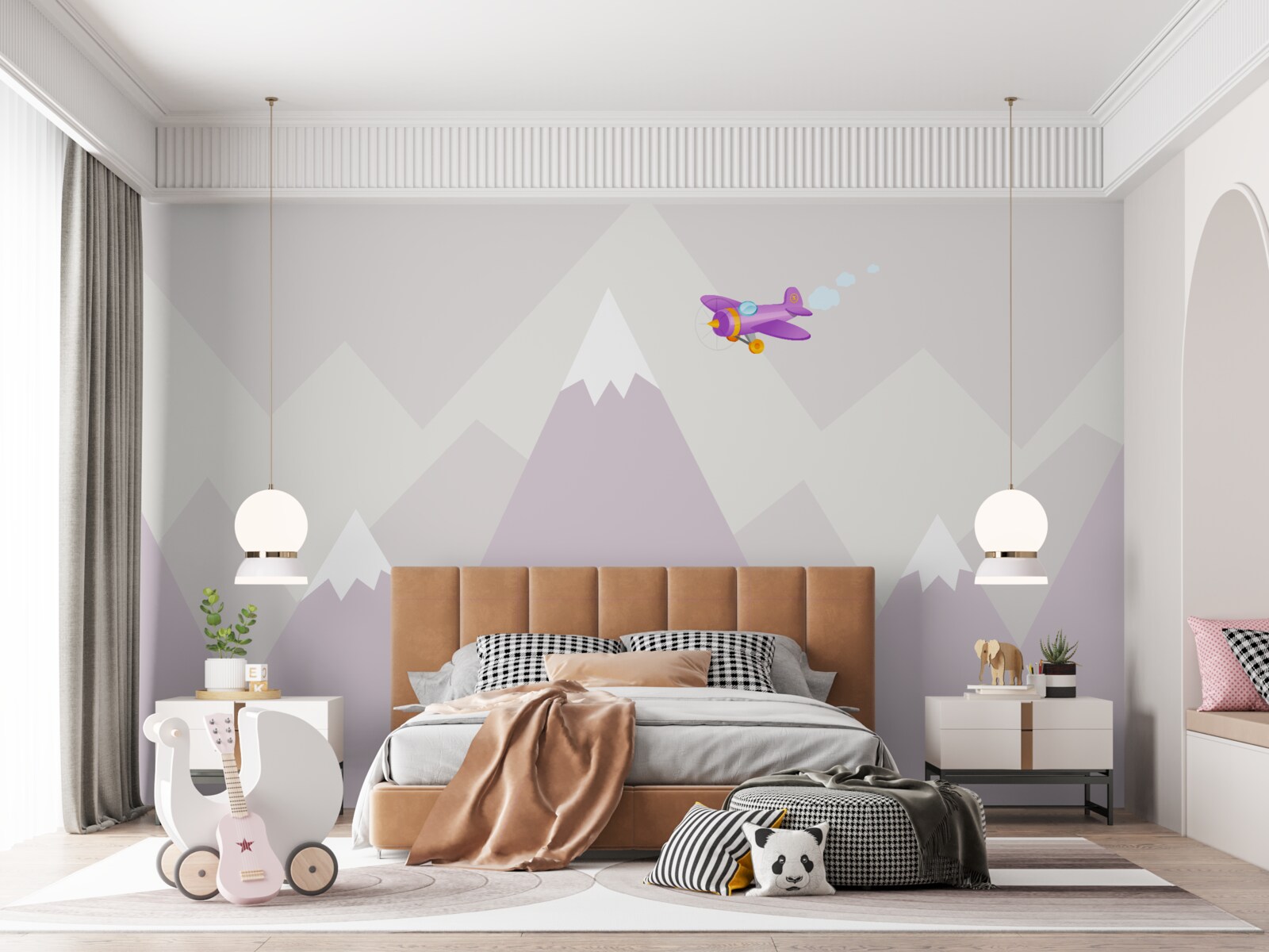 Papier peint la chambre des enfants est située sur un fond de montagnes