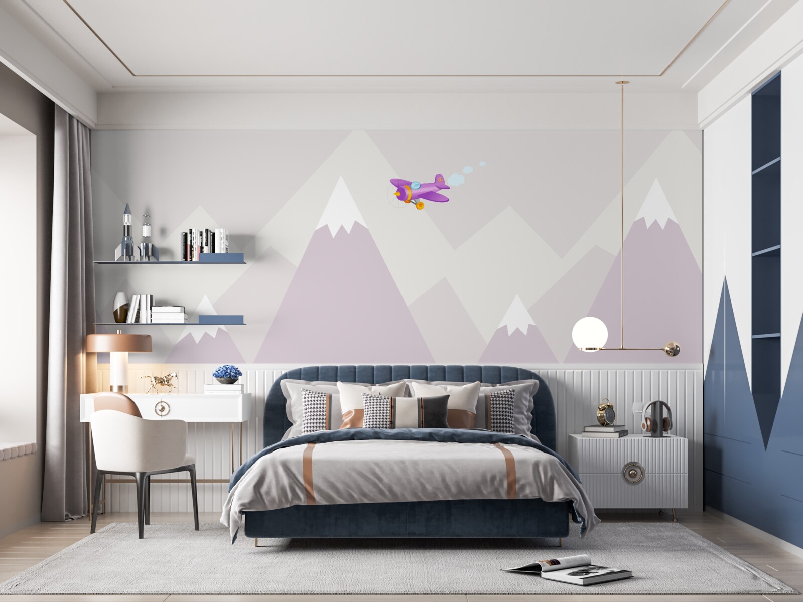 Papier peint la chambre des enfants est située sur un fond de montagnes