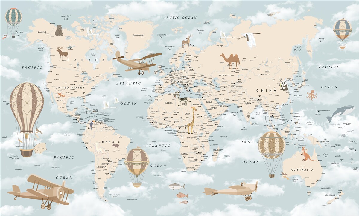 Papier peint fascinante carte du monde