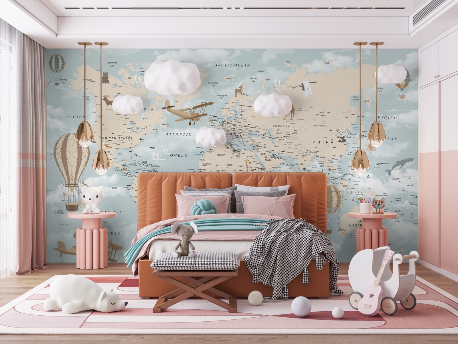 Papier peint fascinante carte du monde