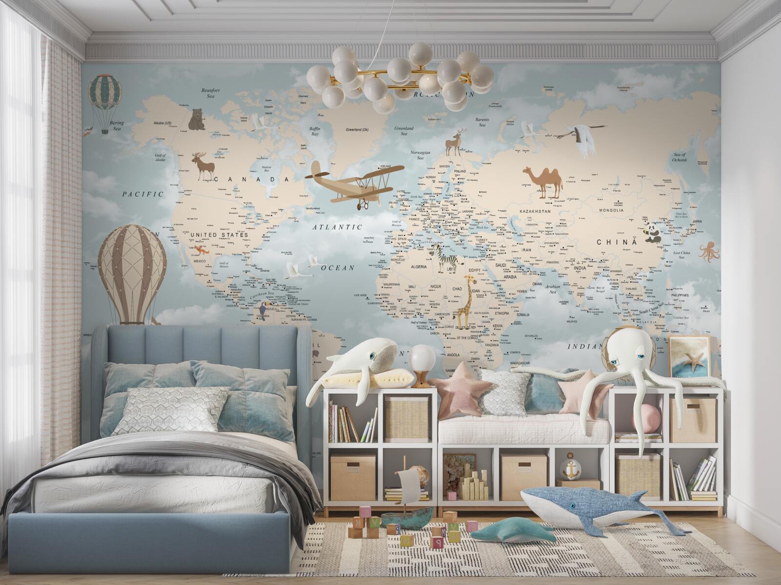 Papier peint fascinante carte du monde