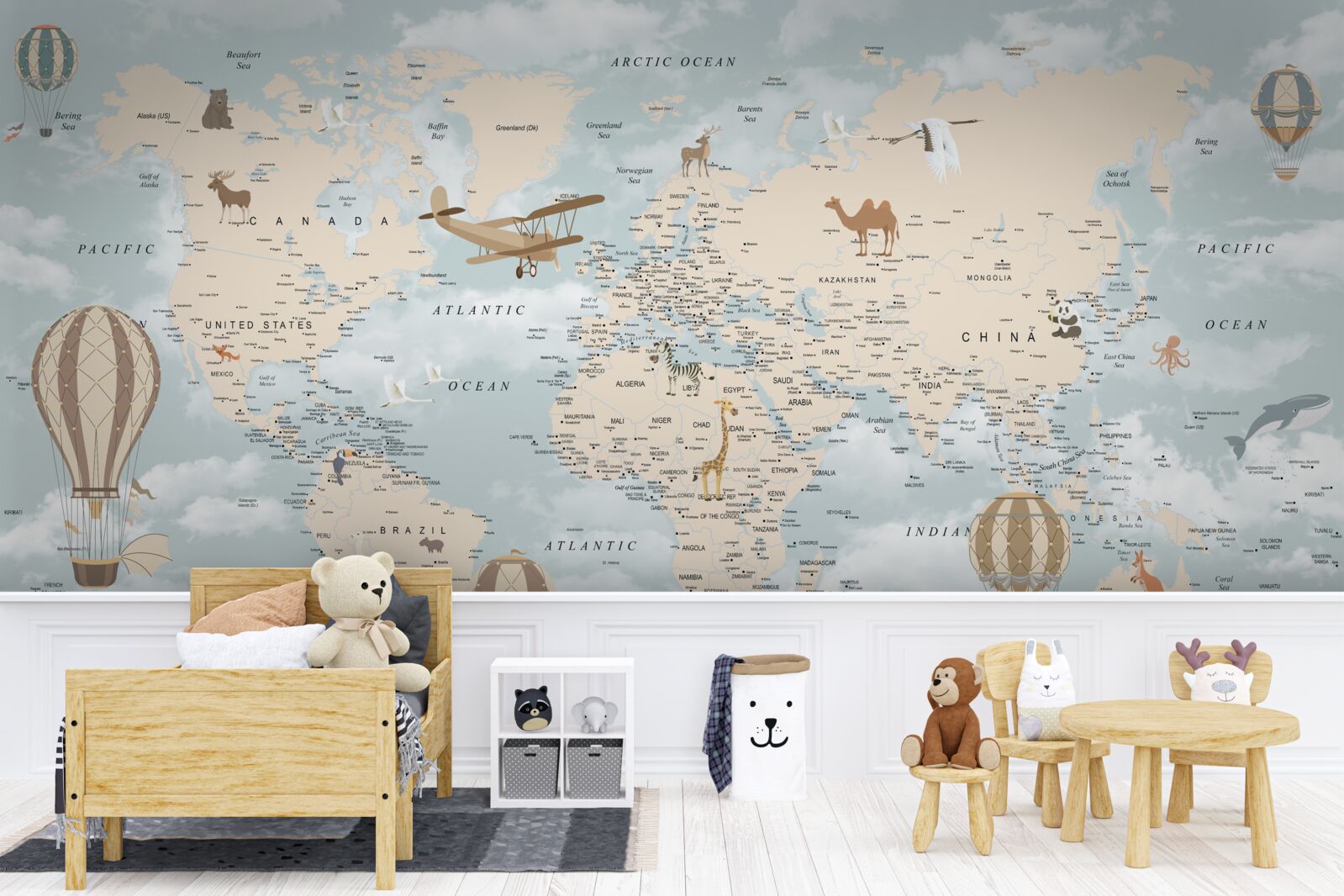 Papier peint fascinante carte du monde